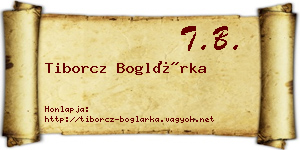 Tiborcz Boglárka névjegykártya